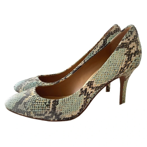 COACH NALA SNAKE GRAPHIC LEATHER HEELS size 8.5 - Picture 4 of 14